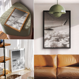 Retro plagát Let v oblakoch