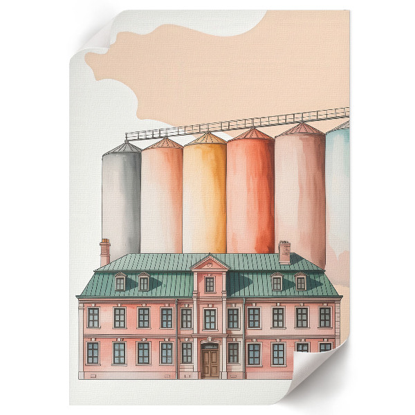 Retro plagát Priemyselná architektúra