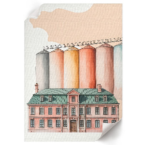 Retro plagát Priemyselná architektúra