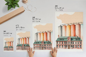 Retro plagát Priemyselná architektúra