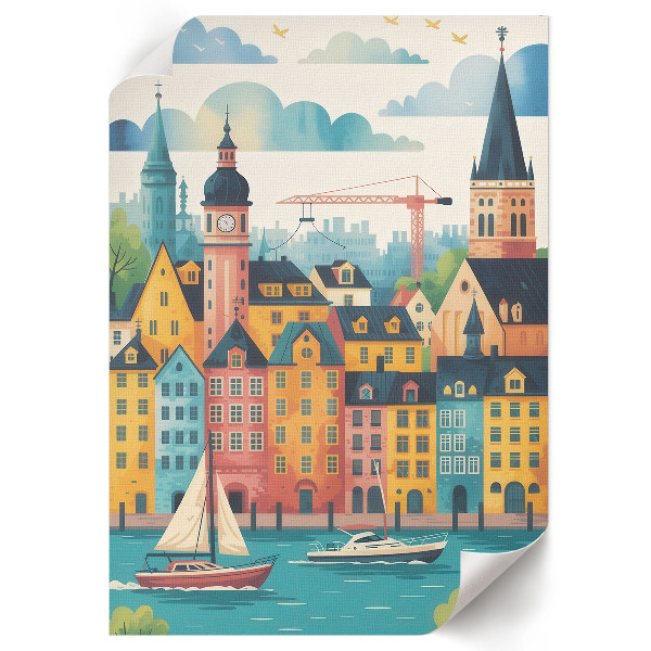 Retro plagát Farebné mesto