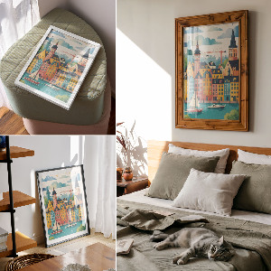 Retro plagát Farebné mesto