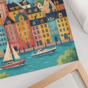 Retro plagát Farebné mesto