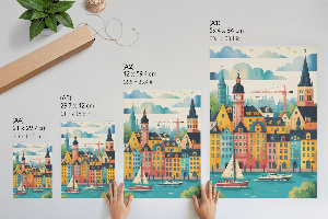 Retro plagát Farebné mesto