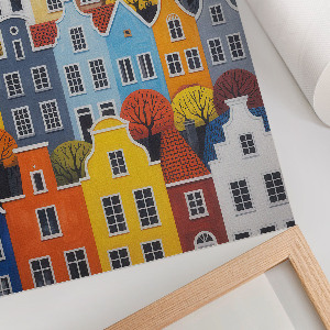 Plagát do obývačky Farebné činžiakové domy