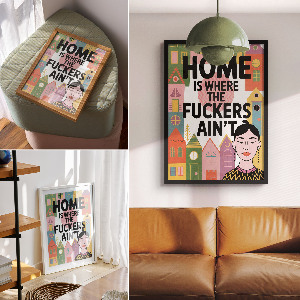 Poster na stenu Farebné domy