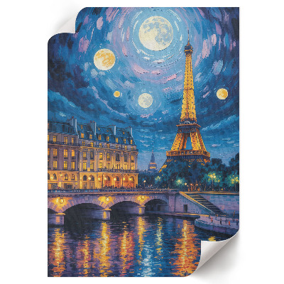 Poster na stenu Paríž v noci