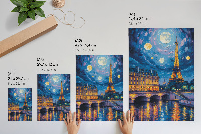 Poster na stenu Paríž v noci