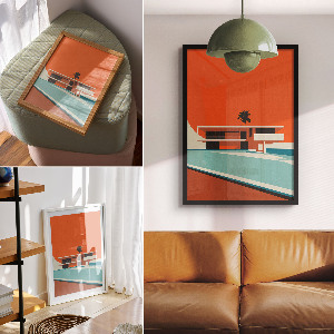 Retro plagát Moderná architektúra