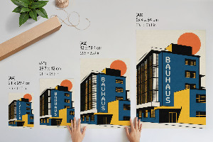 Plagát do obývačky Architektúra Bauhausu