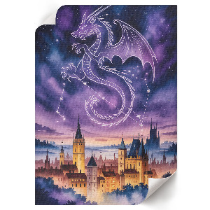 Retro plagát Drak a hrad