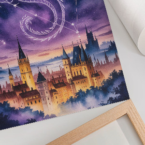 Retro plagát Drak a hrad