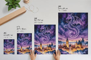 Retro plagát Drak a hrad