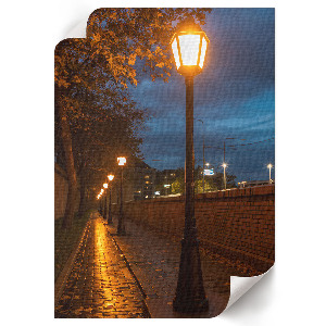 Retro plagát Večerná ulička