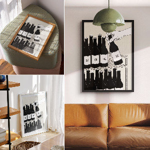 Poster na stenu Fľaše s nápojmi