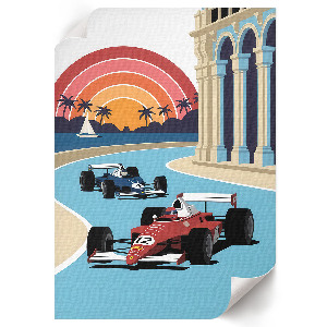 Retro plagát Ilustrácia pretekov