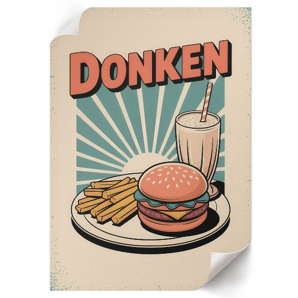 Poster na stenu Retro rýchle občerstvenie