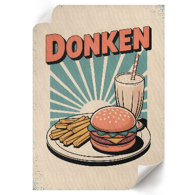 Poster na stenu Retro rýchle občerstvenie