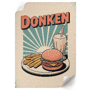 Poster na stenu Retro rýchle občerstvenie