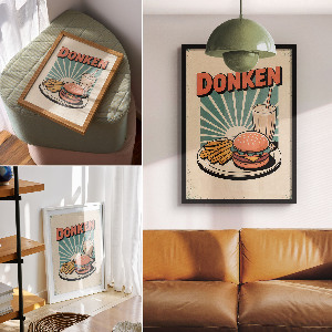 Poster na stenu Retro rýchle občerstvenie