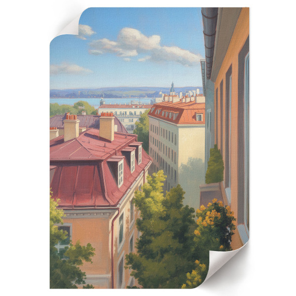Plagát do obývačky Výhľad na mesto