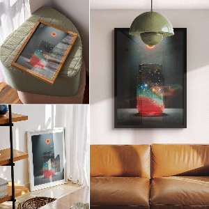 Retro plagát Priestor v pohári