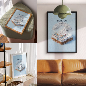 Poster na stenu Bergenská snehová guľa