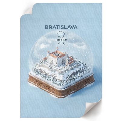 Plagát do obývačky Bratislavská snehová guľa