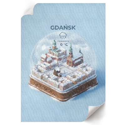 Poster na stenu Snehová guľa Gdaňsk