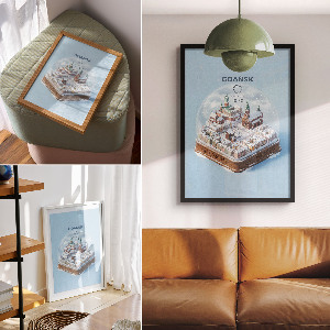 Poster na stenu Snehová guľa Gdaňsk