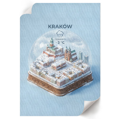 Plagát do izby Snehová guľa Krakov