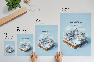 Poster na stenu Luxemburská snehová guľa