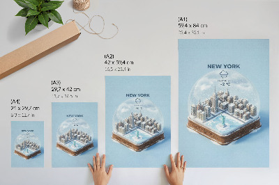 Plagát do obývačky Snehová guľa v New Yorku