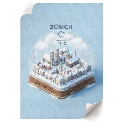 Plagát do izby Zürichská snehová guľa