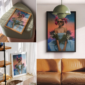 Retro plagát Kvetinový štýl