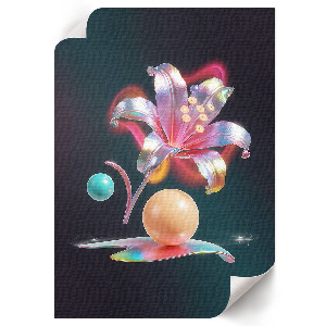 Plagát do obývačky Neónová ľalia