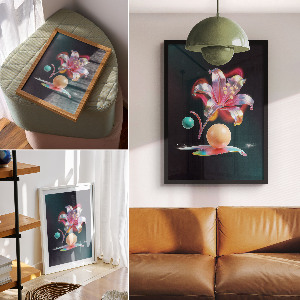 Plagát do obývačky Neónová ľalia