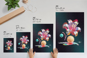 Plagát do obývačky Neónová ľalia