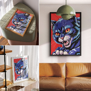 Poster na stenu Modrá mačka