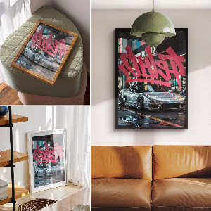 Retro plagát Graffiti auto