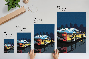 Poster na stenu Jazda motorom v noci