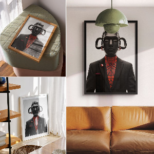 Retro plagát Moderná socha