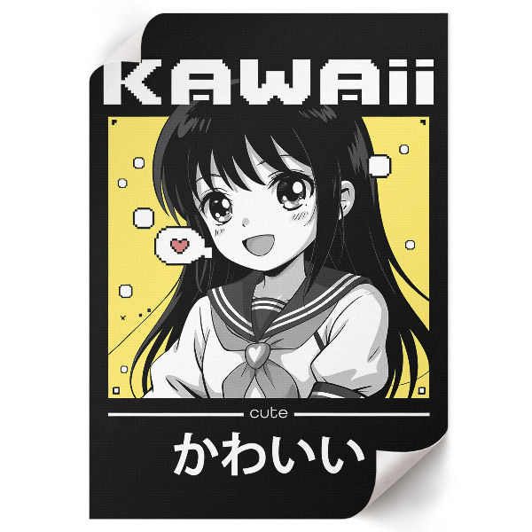 Retro plagát Kawaii anime