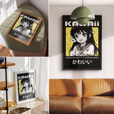 Retro plagát Kawaii anime