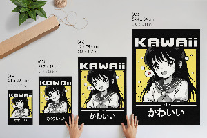 Retro plagát Kawaii anime