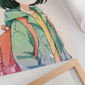 Retro plagát Anime dievča