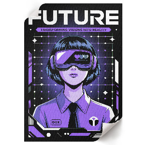 Retro plagát Futuristická vízia