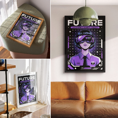 Retro plagát Futuristická vízia