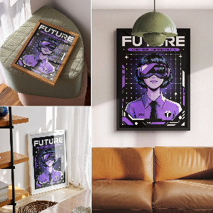 Retro plagát Futuristická vízia