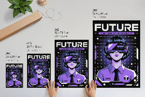 Retro plagát Futuristická vízia